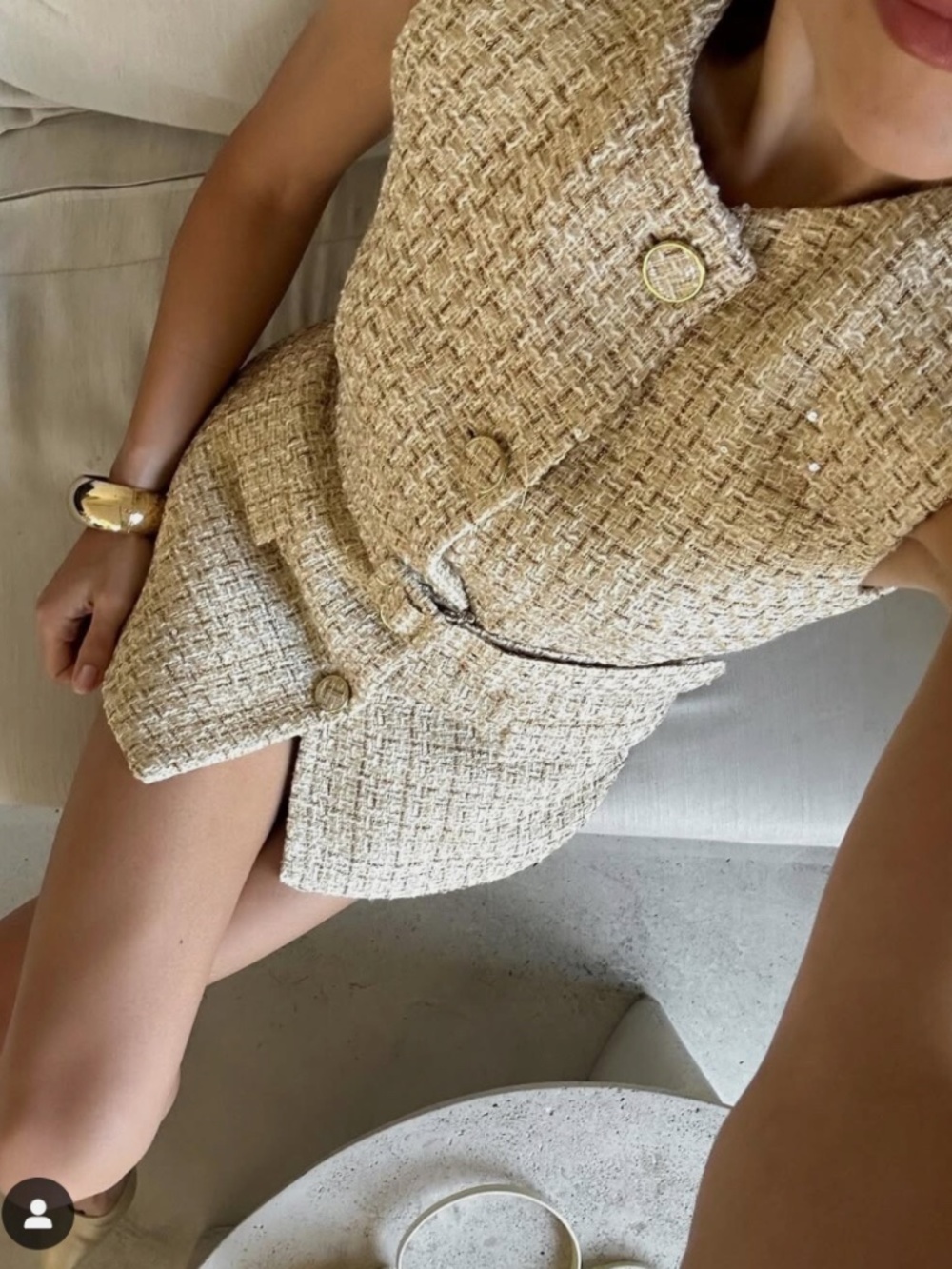 Zara Women's Textured Tweed Waist Coat Belt Long Vest Size M Blogger Fav - Picture 6 of 8